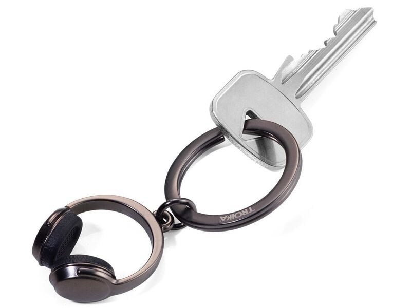 Troika Schlüsselanhänger Headphone black chrome Schlüsselanhänger Kopfhörer