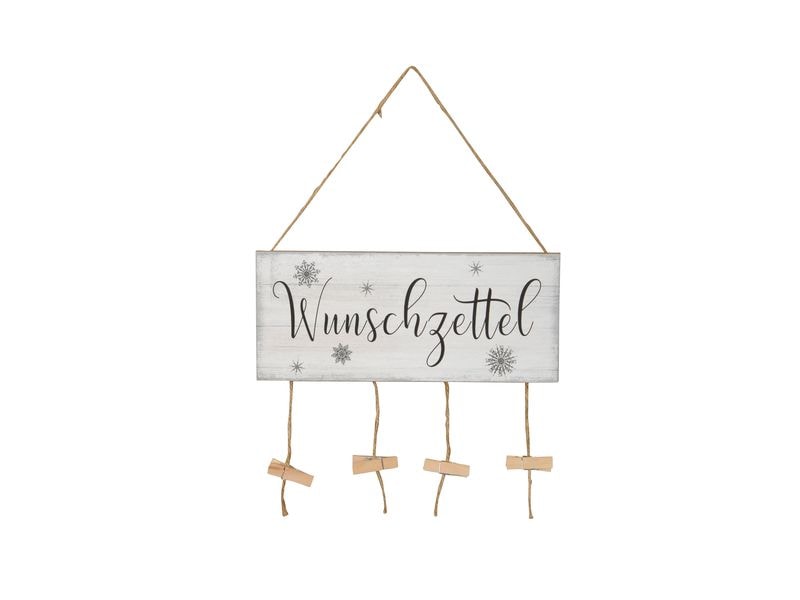 COCON Schild Wunschzettel 30 x 13 cm Dekoratives Schild für Ihr Zuhause