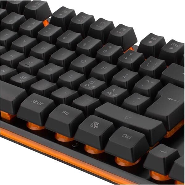 GAMING Tastatur, Membrankontakt, Nordisk, Orange Belysning