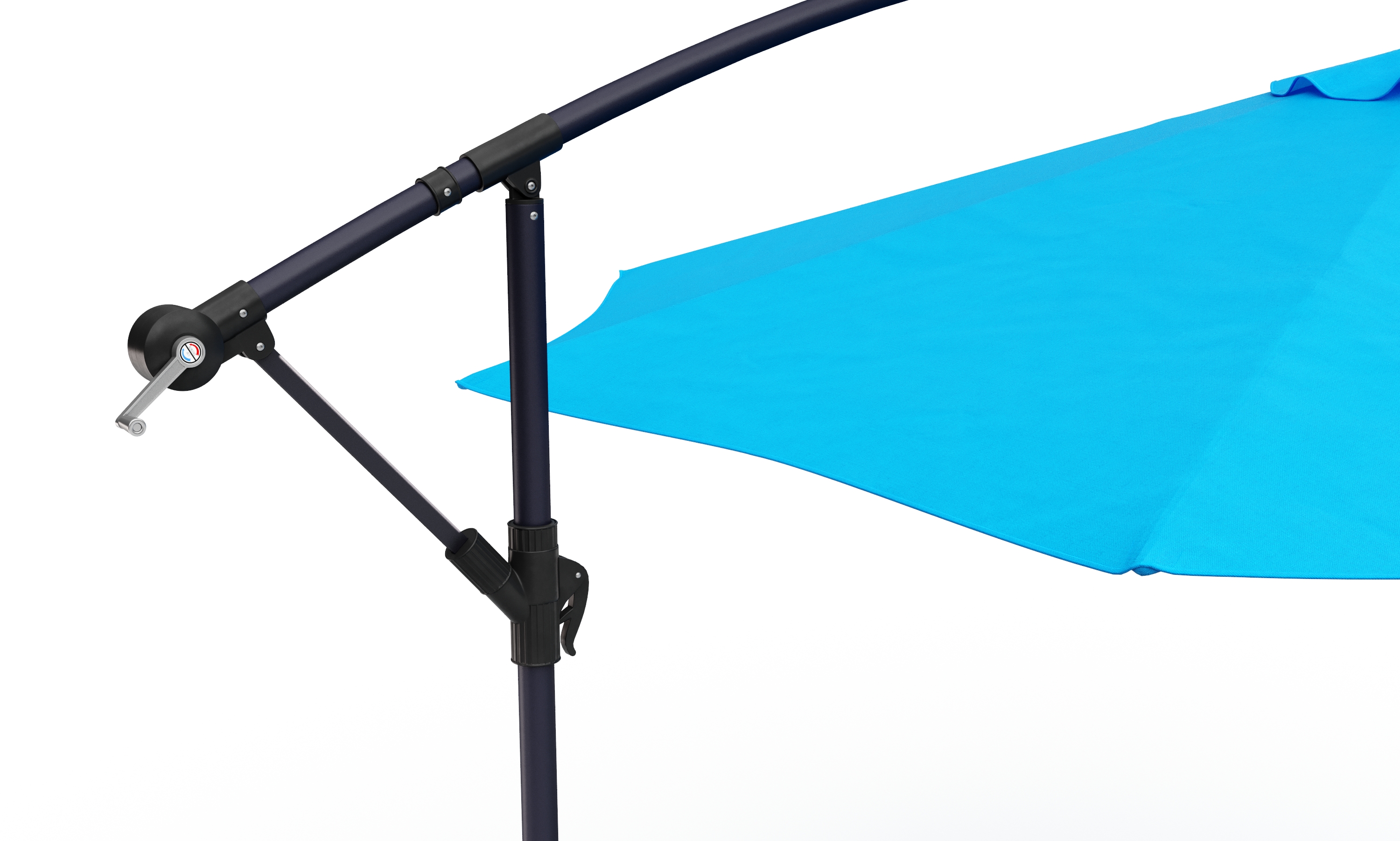 Sonnenschirm Ampelschirm BAY mit LED 300 cm blau