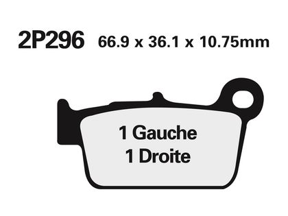 Plaquettes de freins Nissin route /Off-Road métal fritté - 2P-296ST-MX