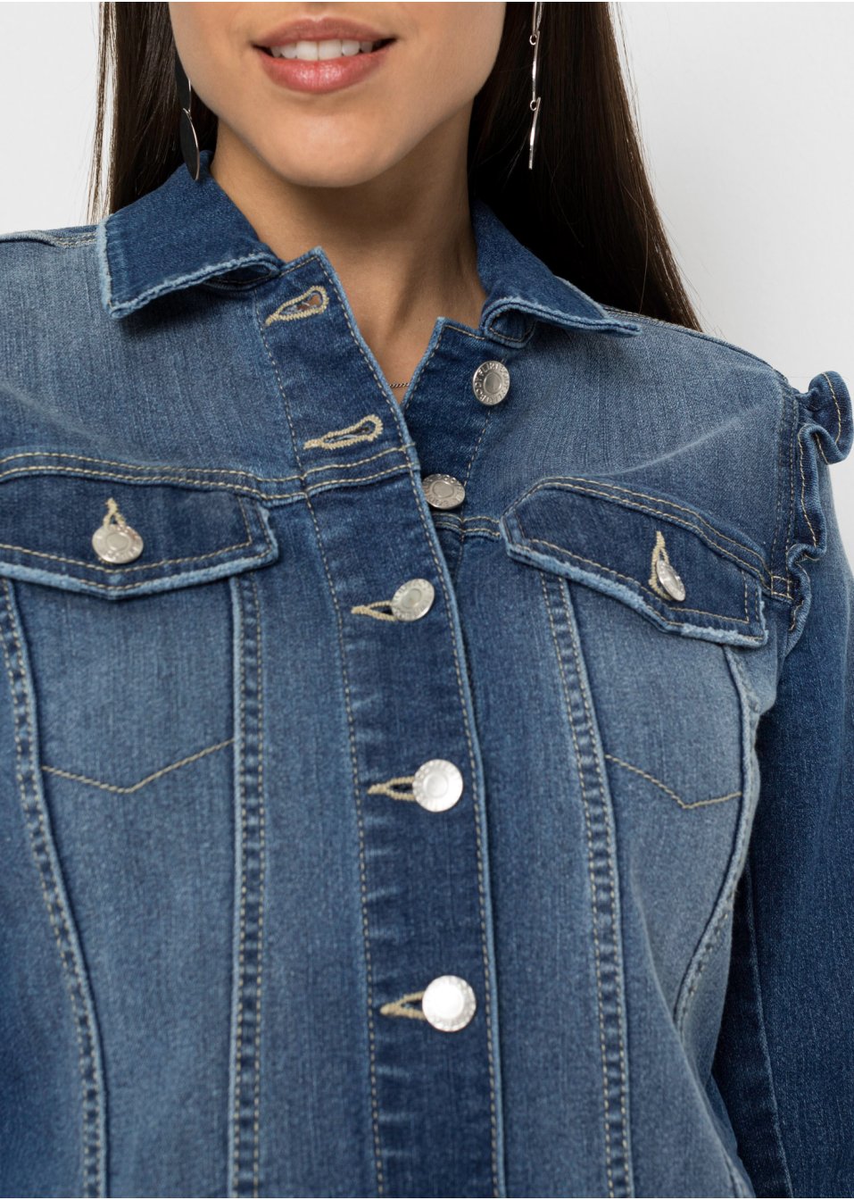 Veste en jean à volants