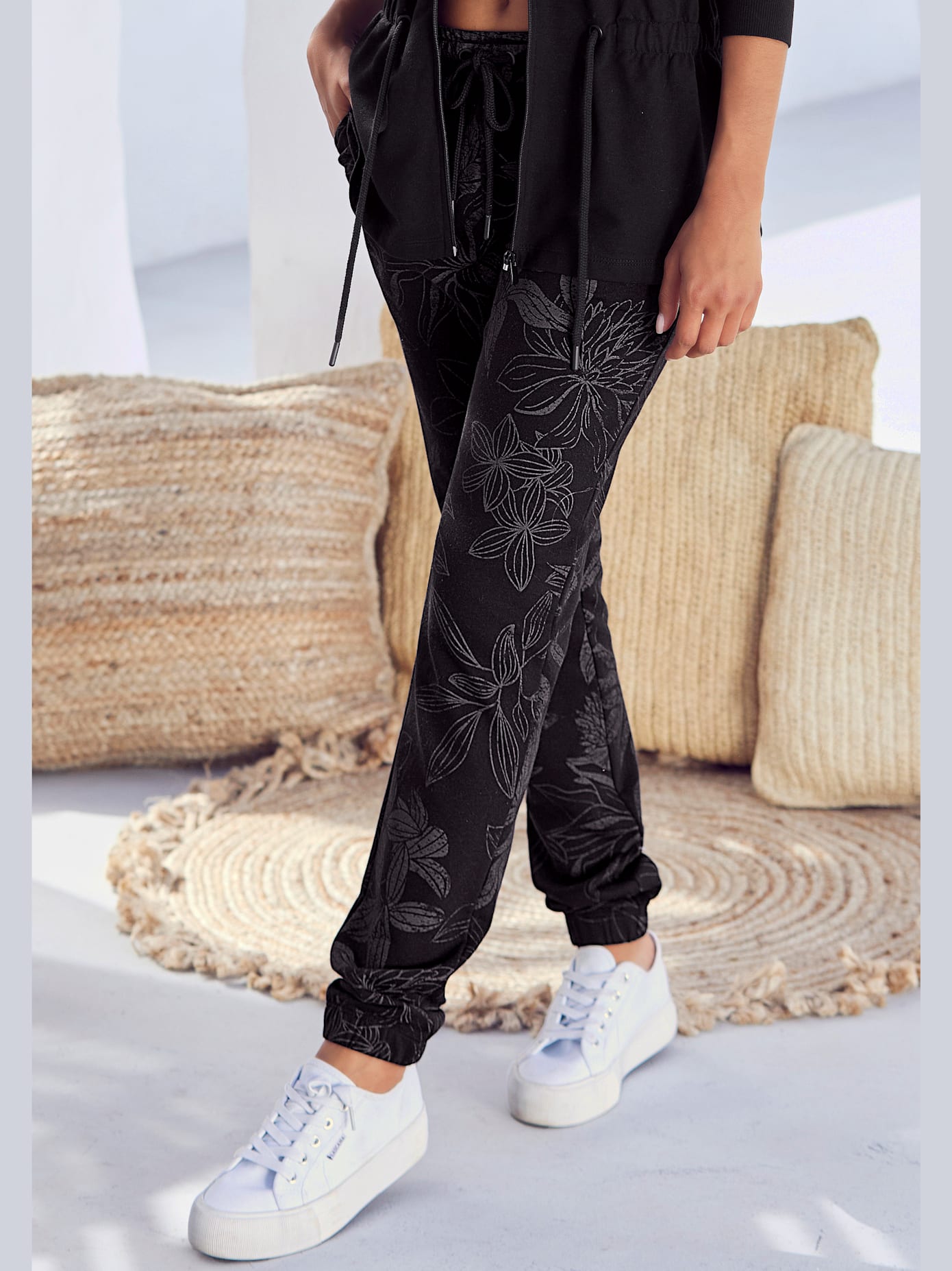 Pantalon lounge pantalon confortable avec imprimé sur toute la surface