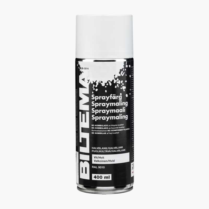Spraymaling, halvblank, hvit, 400 ml