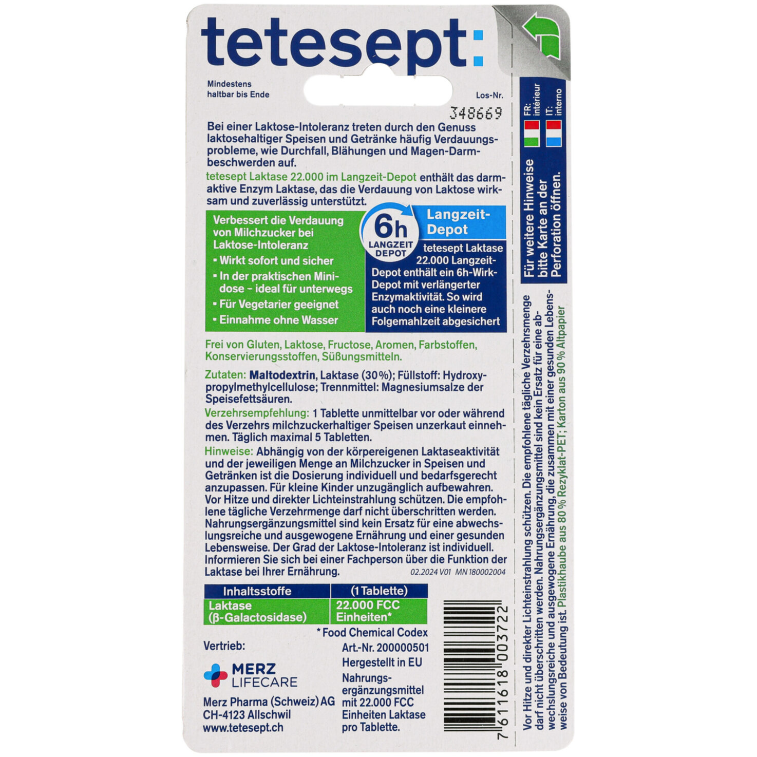 tetesept Laktase 22000 Tablette 40 Stück