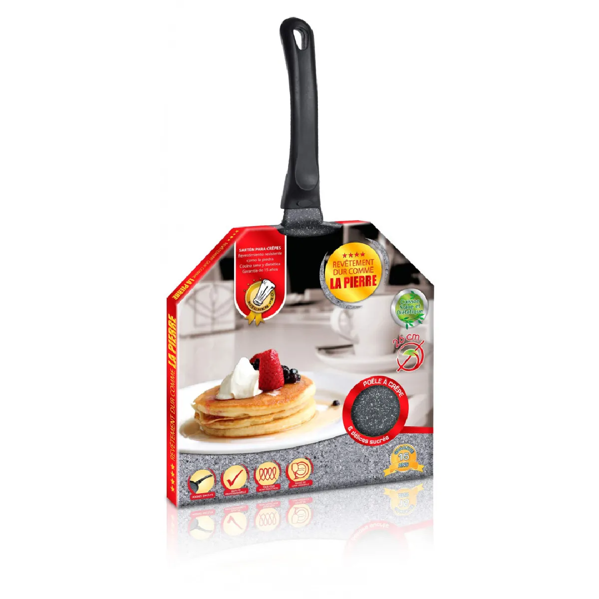 Venteo Poêle à Crêpes KitchenPro