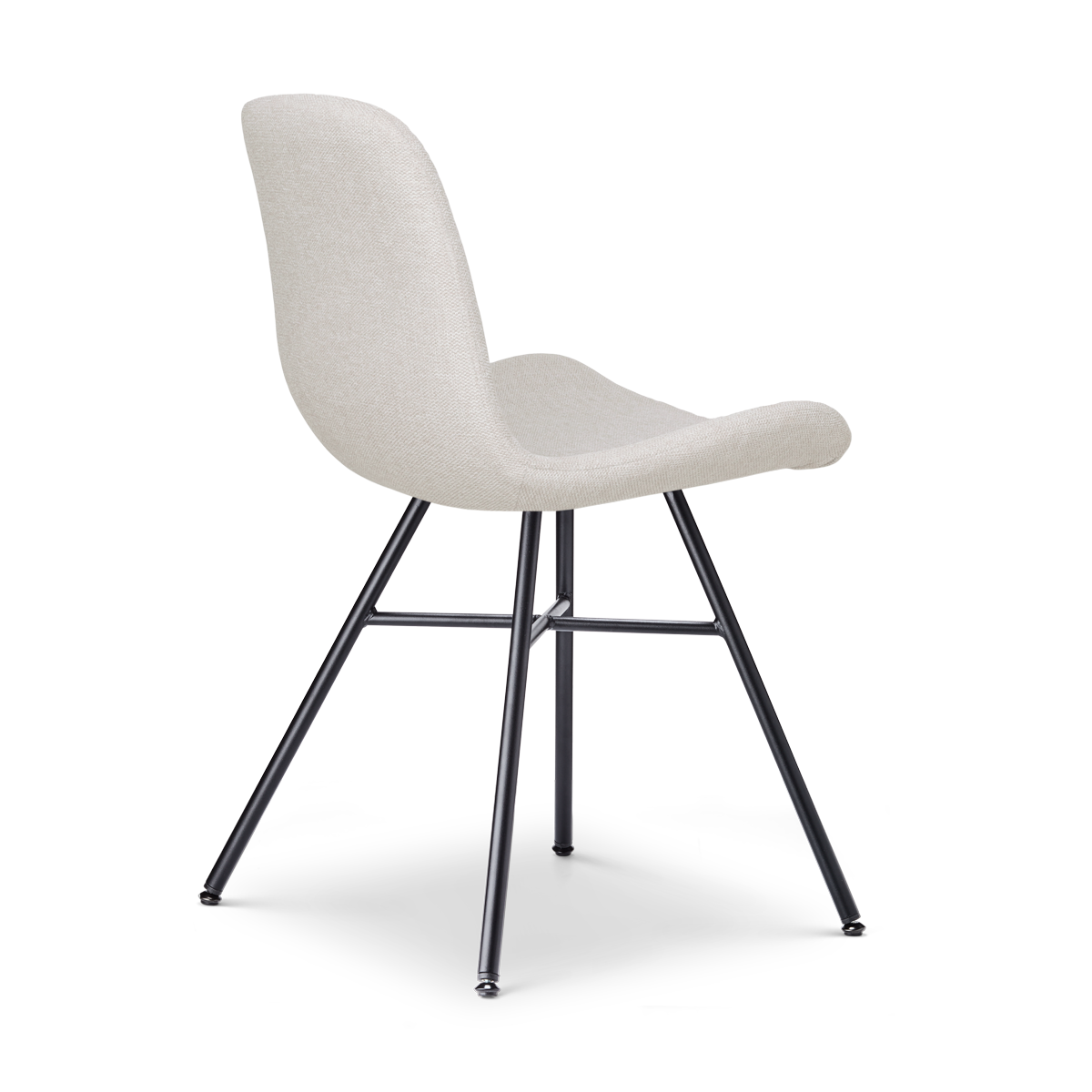 Eetkamerstoel Noa-Fé beige - zwart onderstel - set van 2