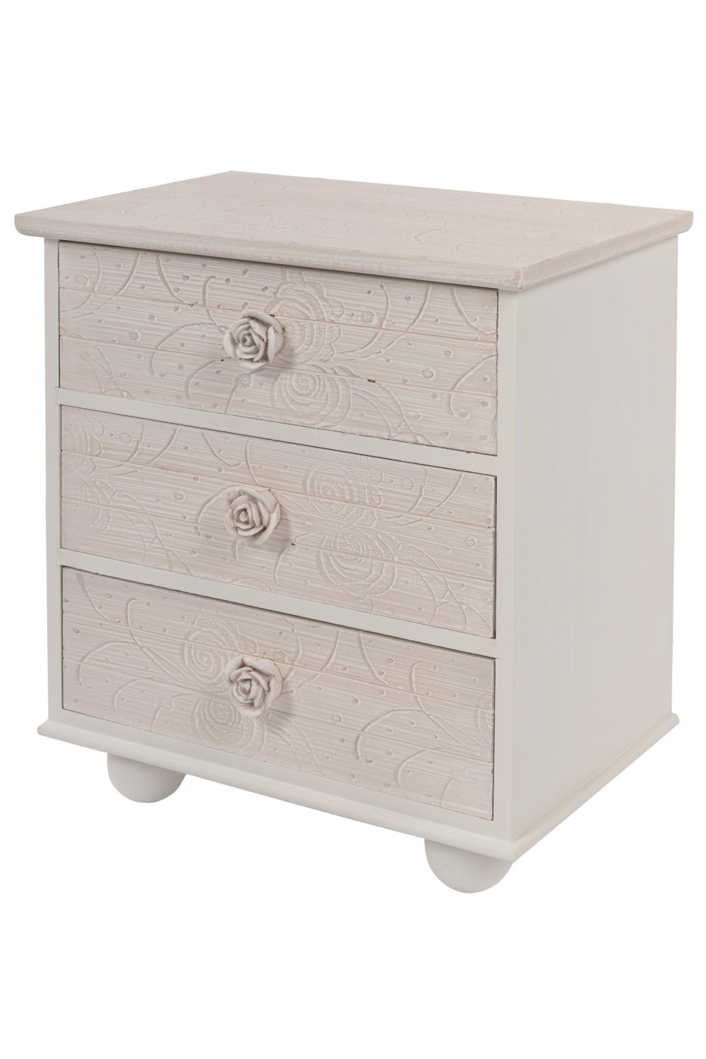 Schmuckkommode MARIELLA - weiß-creme - 3 Schubladen