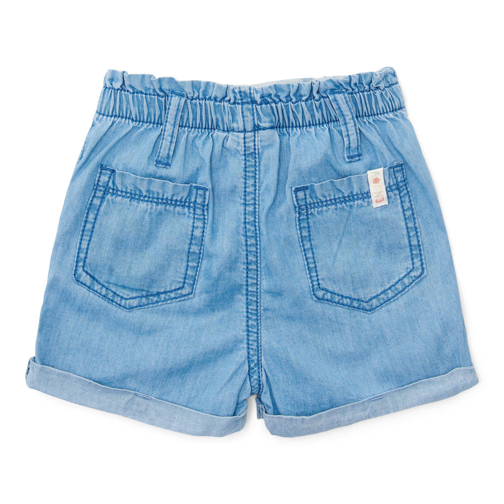 Little Dutch gebloemde denim short blauw