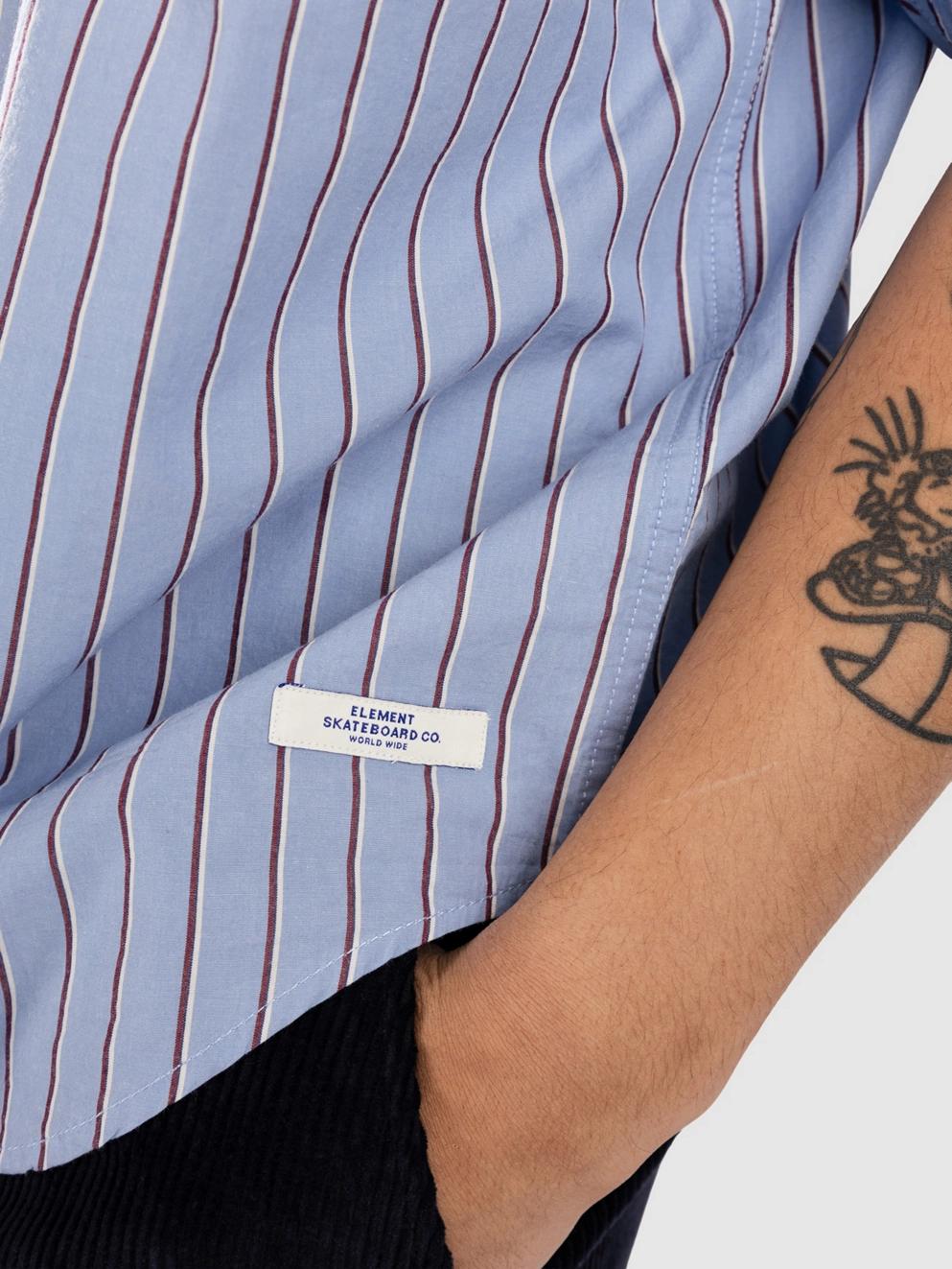 Element Idle Shirt stripe blue/pomegranate