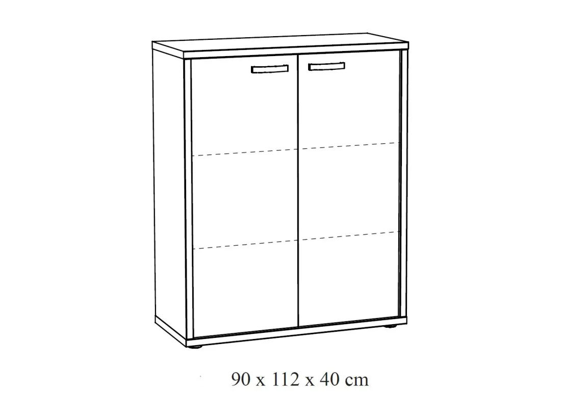 Rangement Bureau – Meuble 2 Portes Blanc Mat – Collection SOON – Meublorama