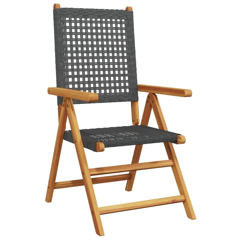 vidaXL - Tuinstoelen - Zwart - Acaciahout - 2 stuks - 57x70x109 cm