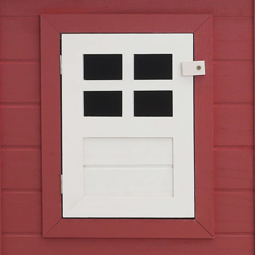 Poulailler d'extérieur avec 1 nichoir 202 x 75 x 98 cm bois rouge