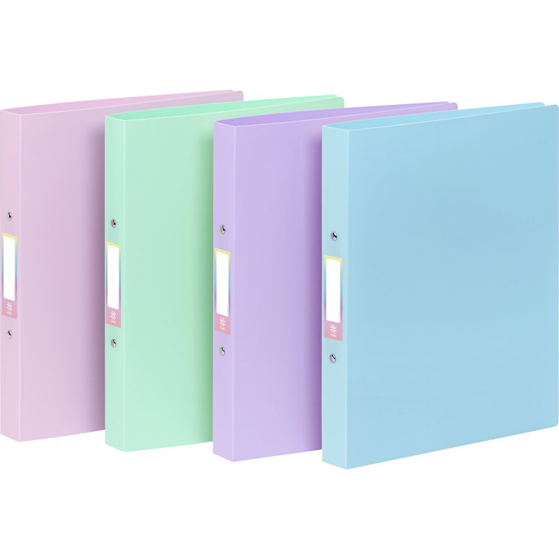 Classeur souple A4 - 2 anneaux - Dos 3,5 cm - polypropylène - RAINBOW PASTEL VIQUEL  - Coloris assortis