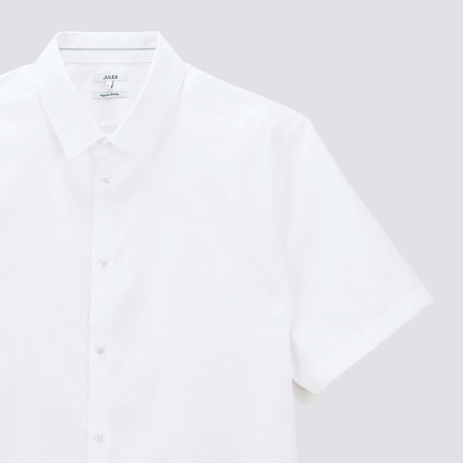 Chemisette regular sans repassage unie coton Blanc