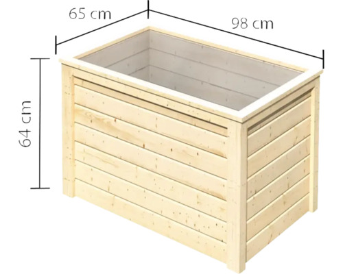 Verhoogd bed klassiek Karibu 0 98 x 65 x 62 cm naturel