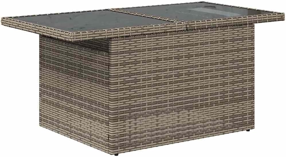 Owox 7-Teiliges Poly-Rattan Ecksofa-Set grau: modulares Lounge-Set mit Tisch, 6-Sitz Gartenmöbel für Balkon & Terrasse