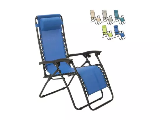 Chaise longue pliante et légère multipositions confortable OASIS