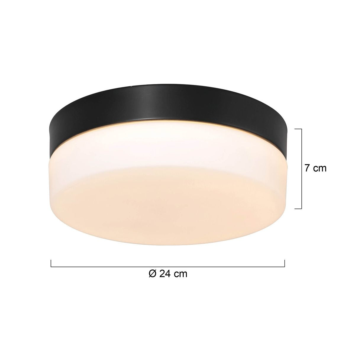 Steinhauer Plafondlamp Ikaro Ã 24 cm IP44 zwart