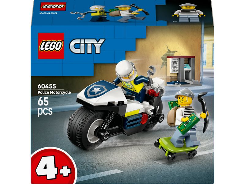 LEGO® City Verfolgungsjagd mit dem Polizeimotorrad 60455 Polizei-Spielset für Kinder