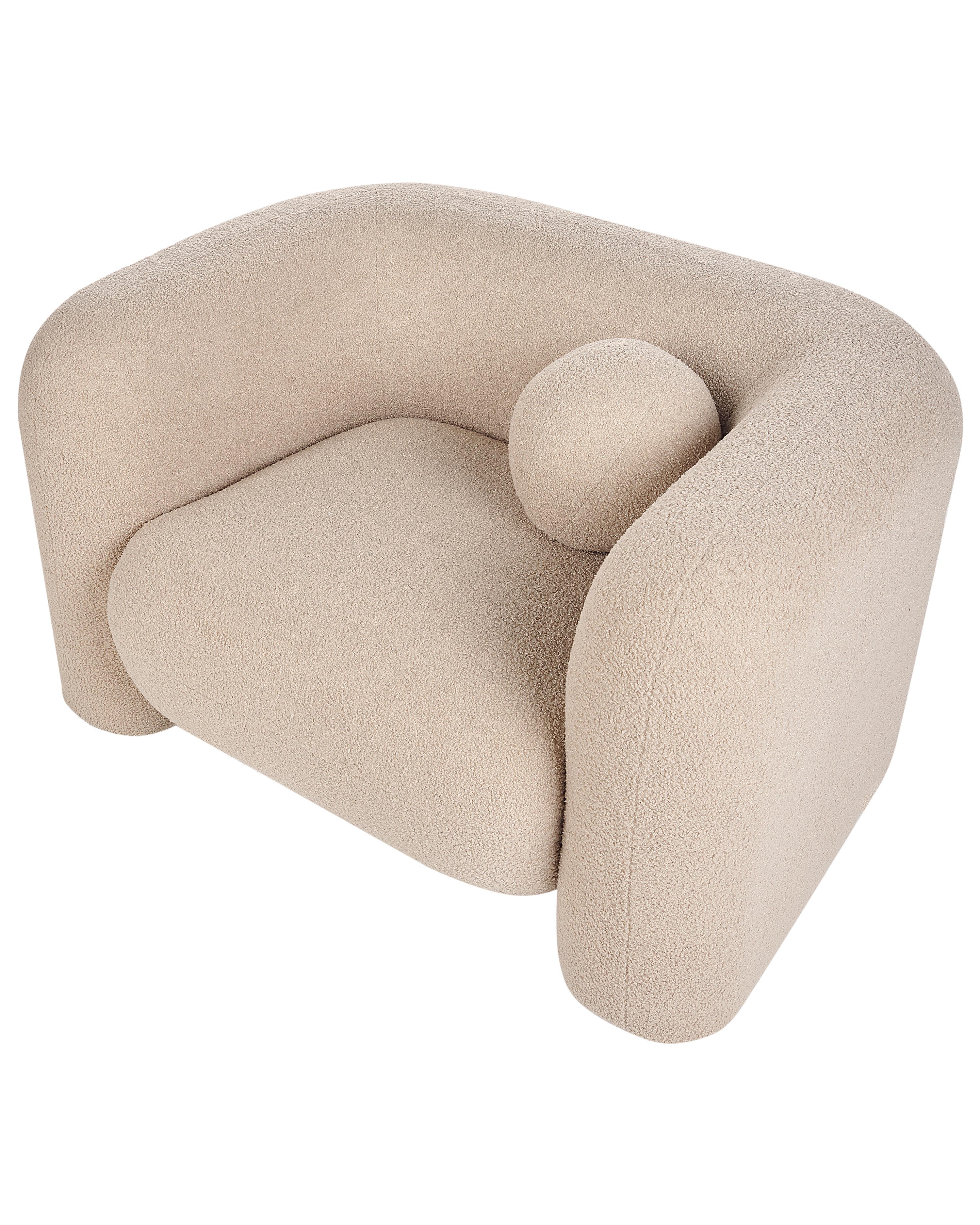 Fauteuil LEIREN Bouclé Beige