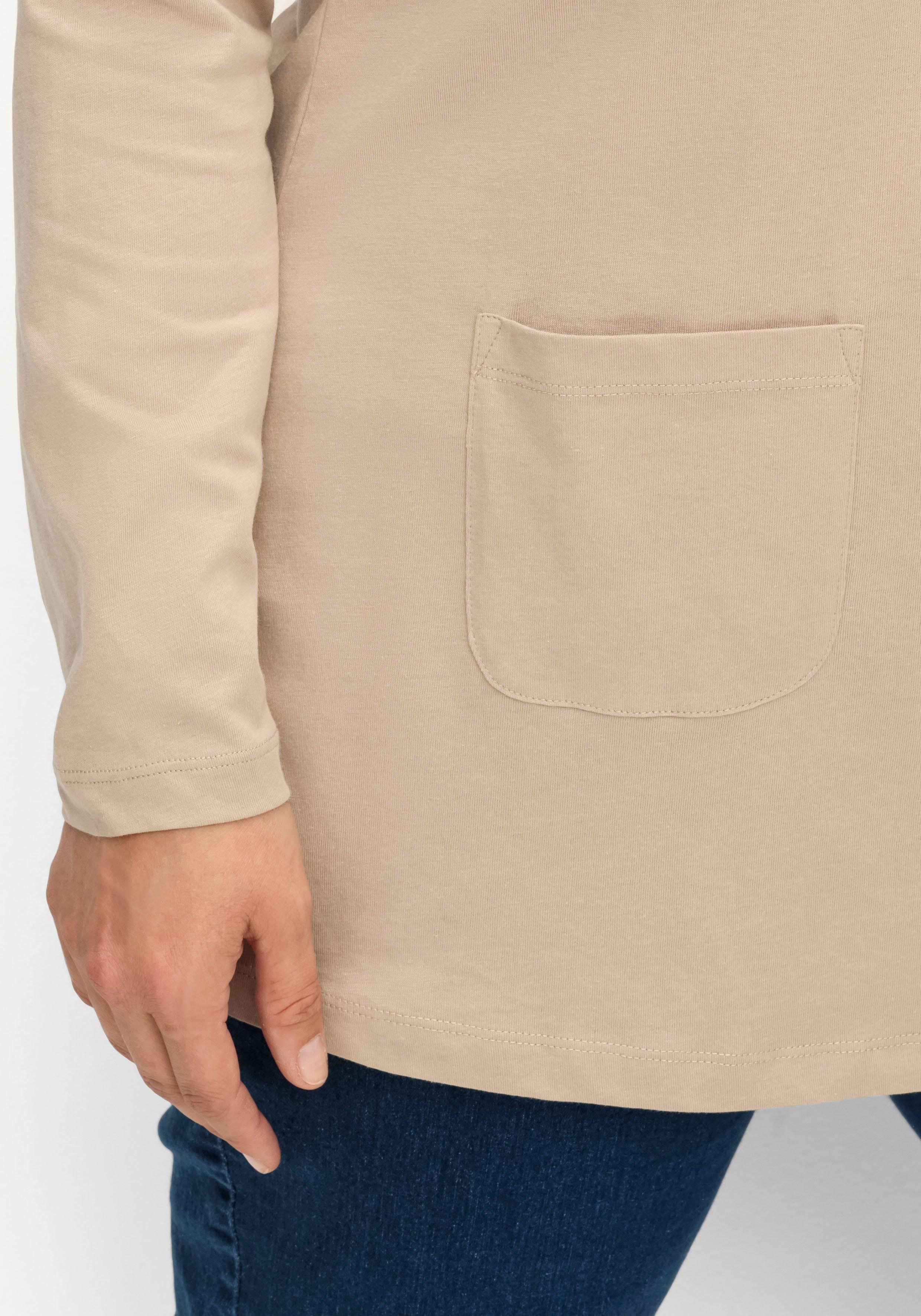 Longshirt mit aufgesetzten Taschen