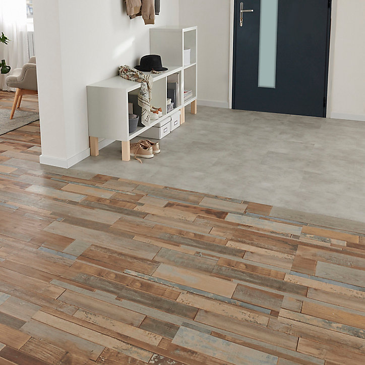 Dalle PVC clipsable Jazy Gris clair 30 x 60 cm GoodHome (vendue au carton)