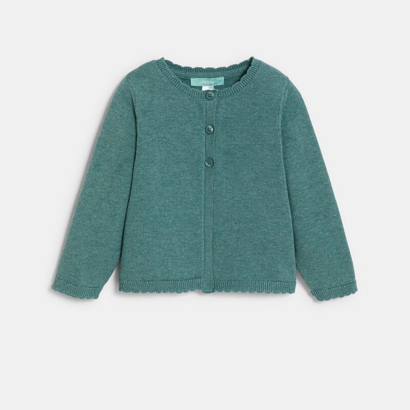 Gilet maille tricot vert bébé fille Vert