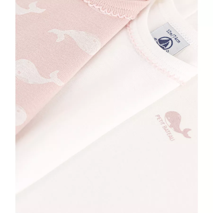 Petit Bateau Kurzarmbody 3er Pack Rosa
