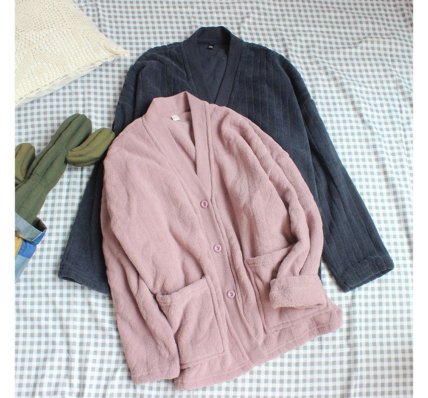 Dogini - Koppel bijpassende fleece pyjamatop met lange mouwen (verschillende ontwerpen)
