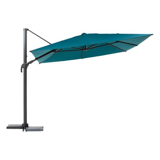 Parasol déporté rectangulaire inclinable MELHIA Bleu canard / Graphite