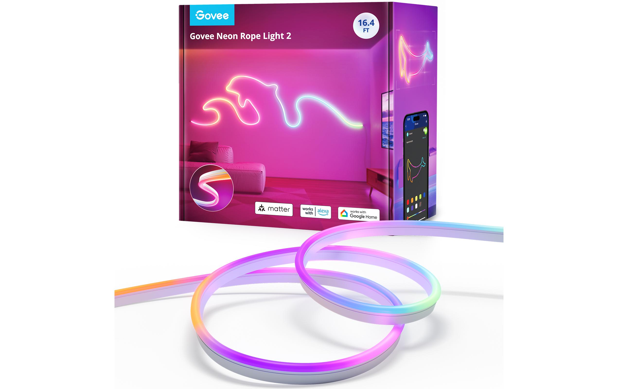 LED Stripe Neon, Weiss, 5 m, RGBIC, MatterLED-Leuchtstreifen