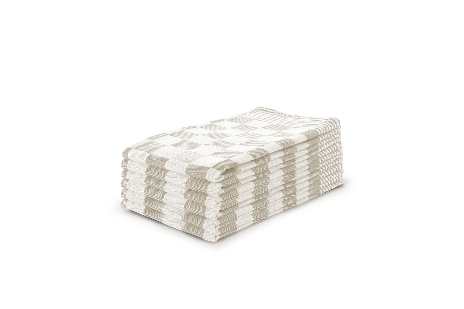 LINNICK Theedoekenset Blok 65x65cm - zand - set van 6