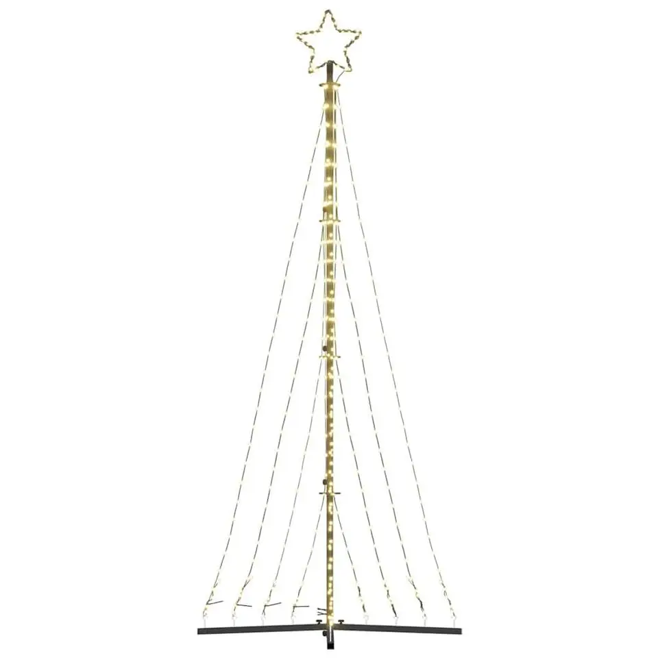 vidaXL - LED-kerstboom met spikes 447 LEDs 106x250 cm - Warmwit - Koper, ijzer