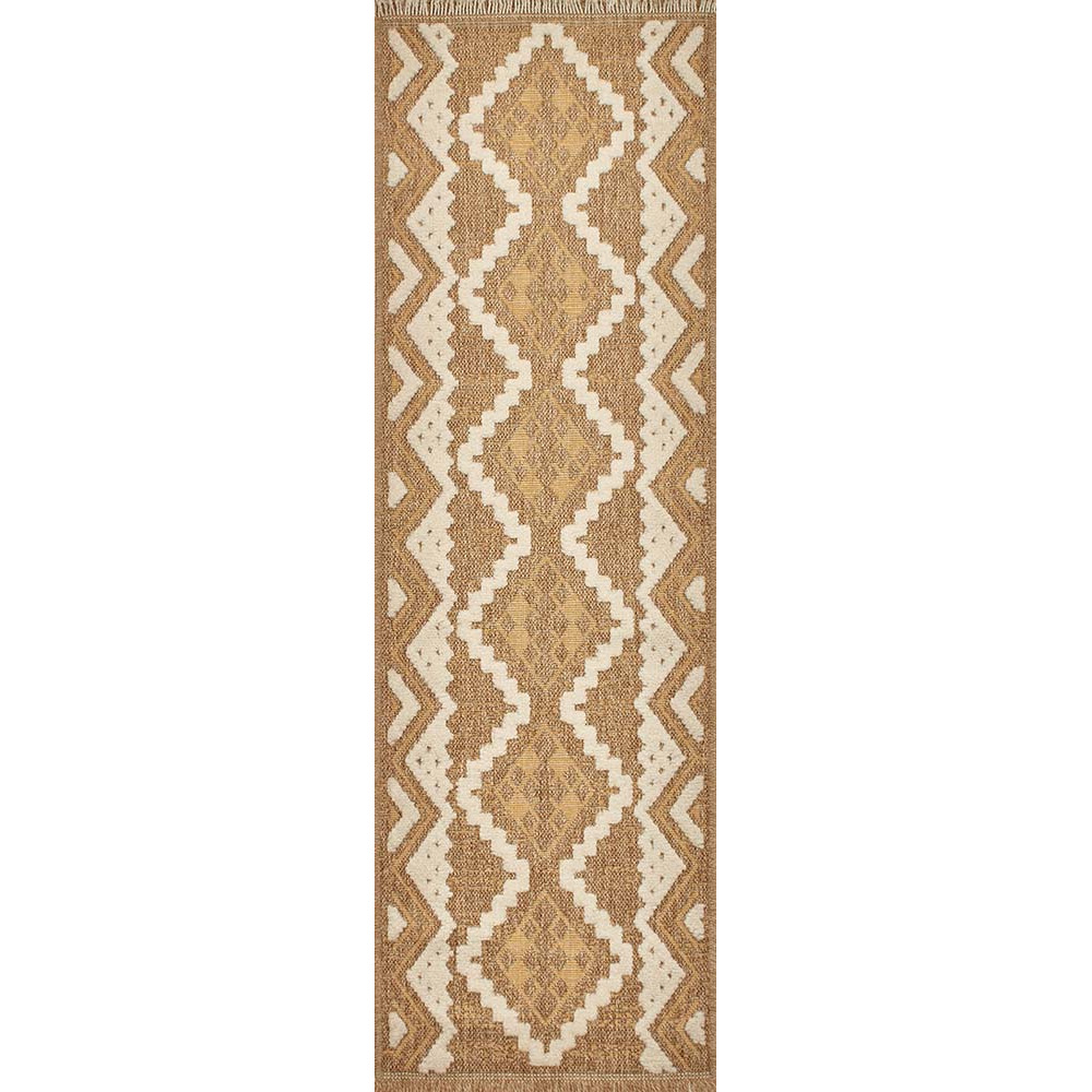 Tapis intérieur extérieur aspect jute jaune tulum 9054 290 x 200 cm