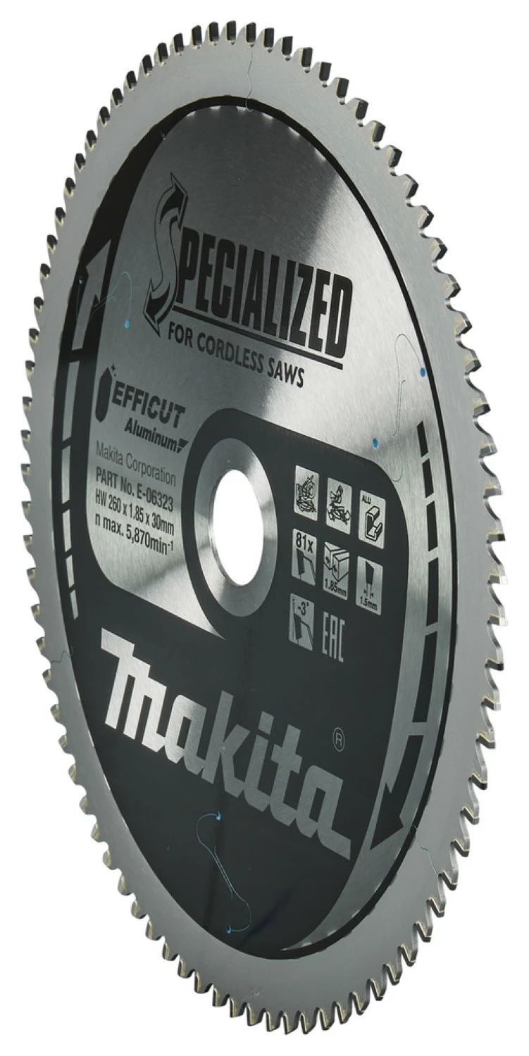 Makita E-06323 Efficut Afkortzaagblad - 260 x 30 x 81T - Aluminium