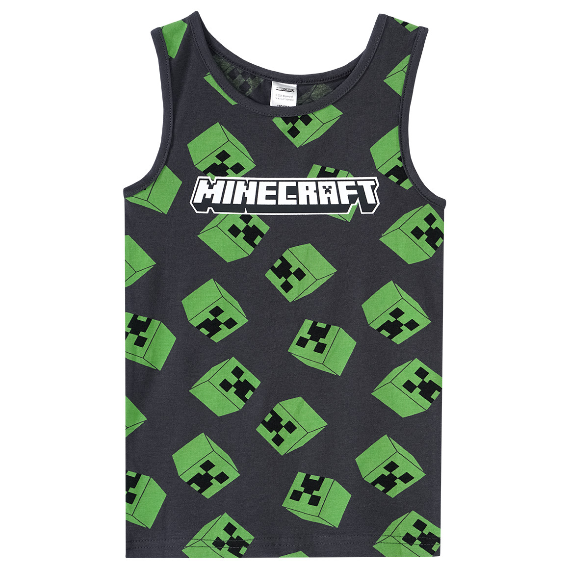 Topolino 2 Minecraft Unterhemden mit Prints dunkelgrau / grün