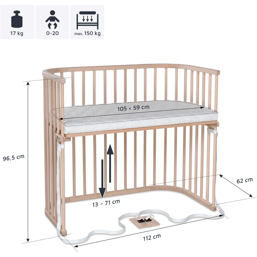 babybay Beistellbett Boxspring XXL natur