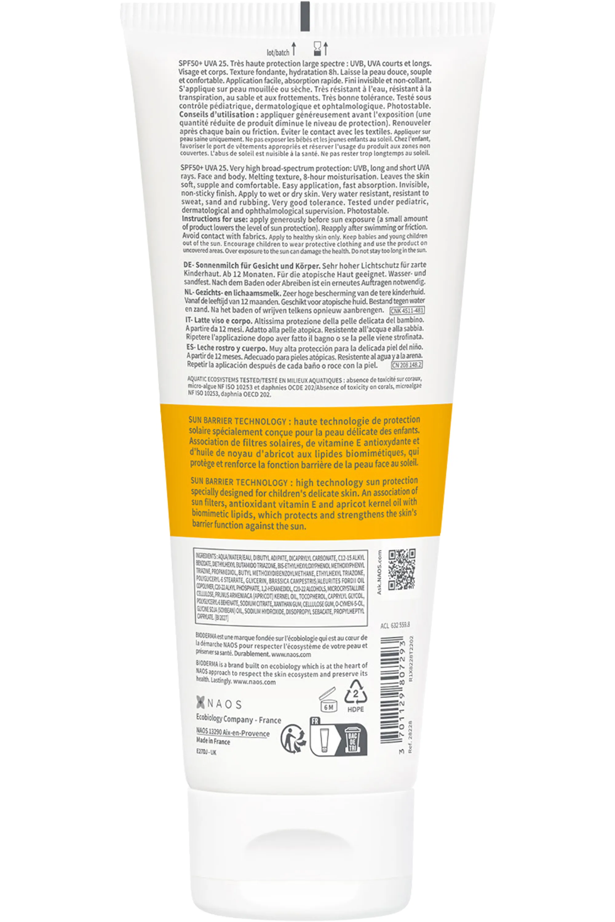 Bioderma Lait solaire Photoderm Pediatrics SPF50+-200 ml