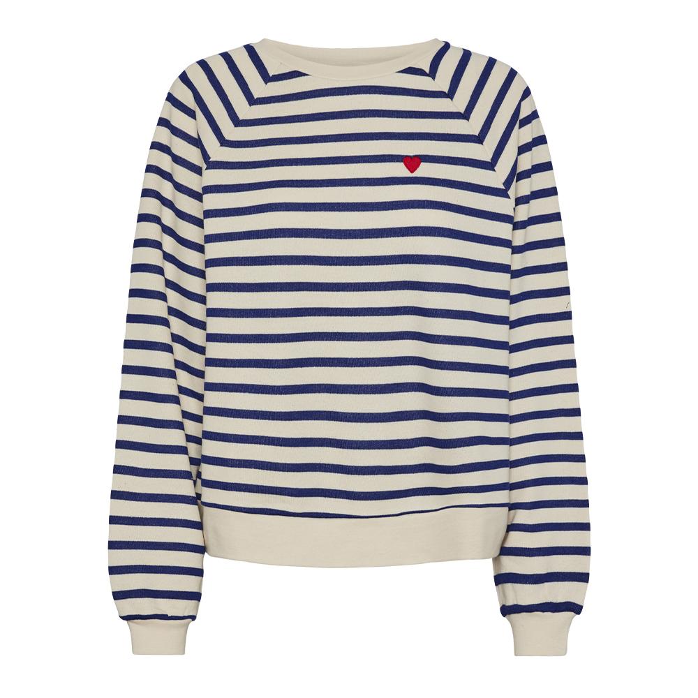 Pieces Sweat Marinière Bleu/Ecru Femme Pieces Greta