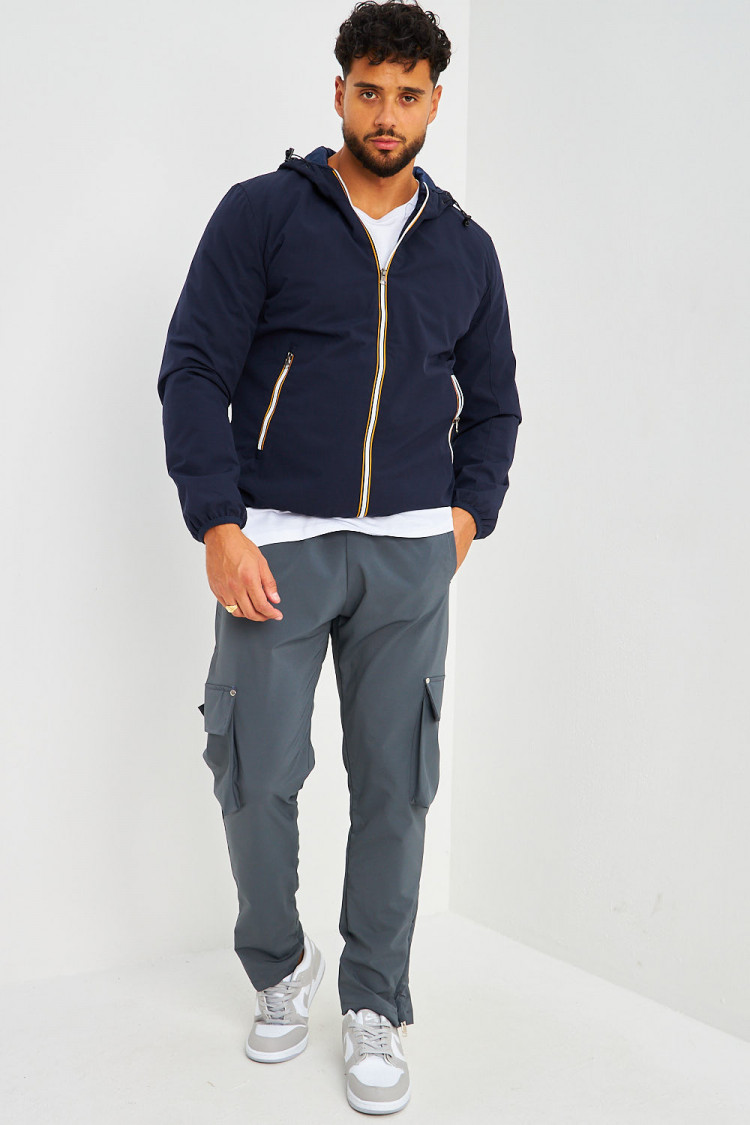 Blouson à capuche bleu marine