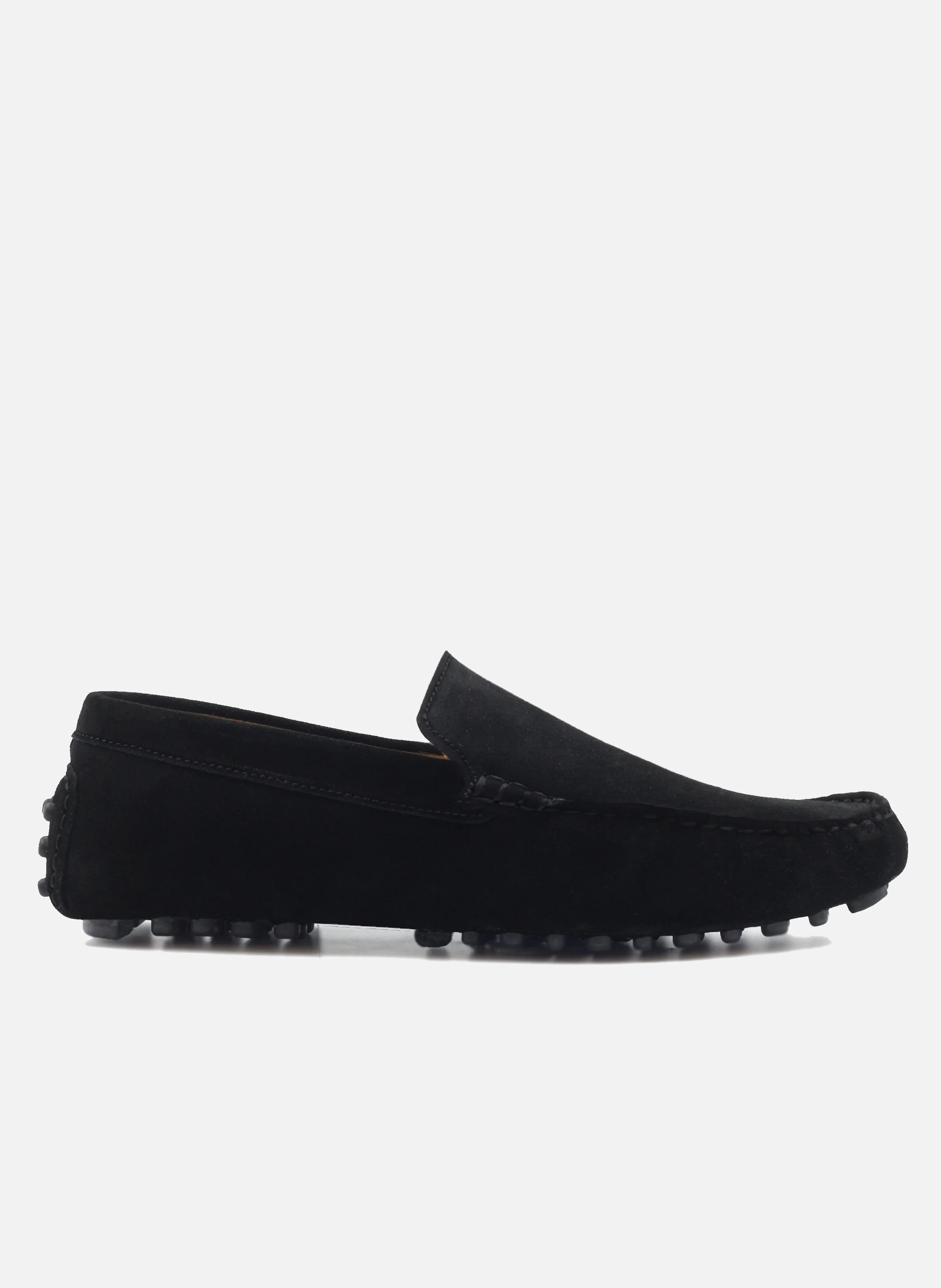 Mocassins picots doublés cuir daim | Noir