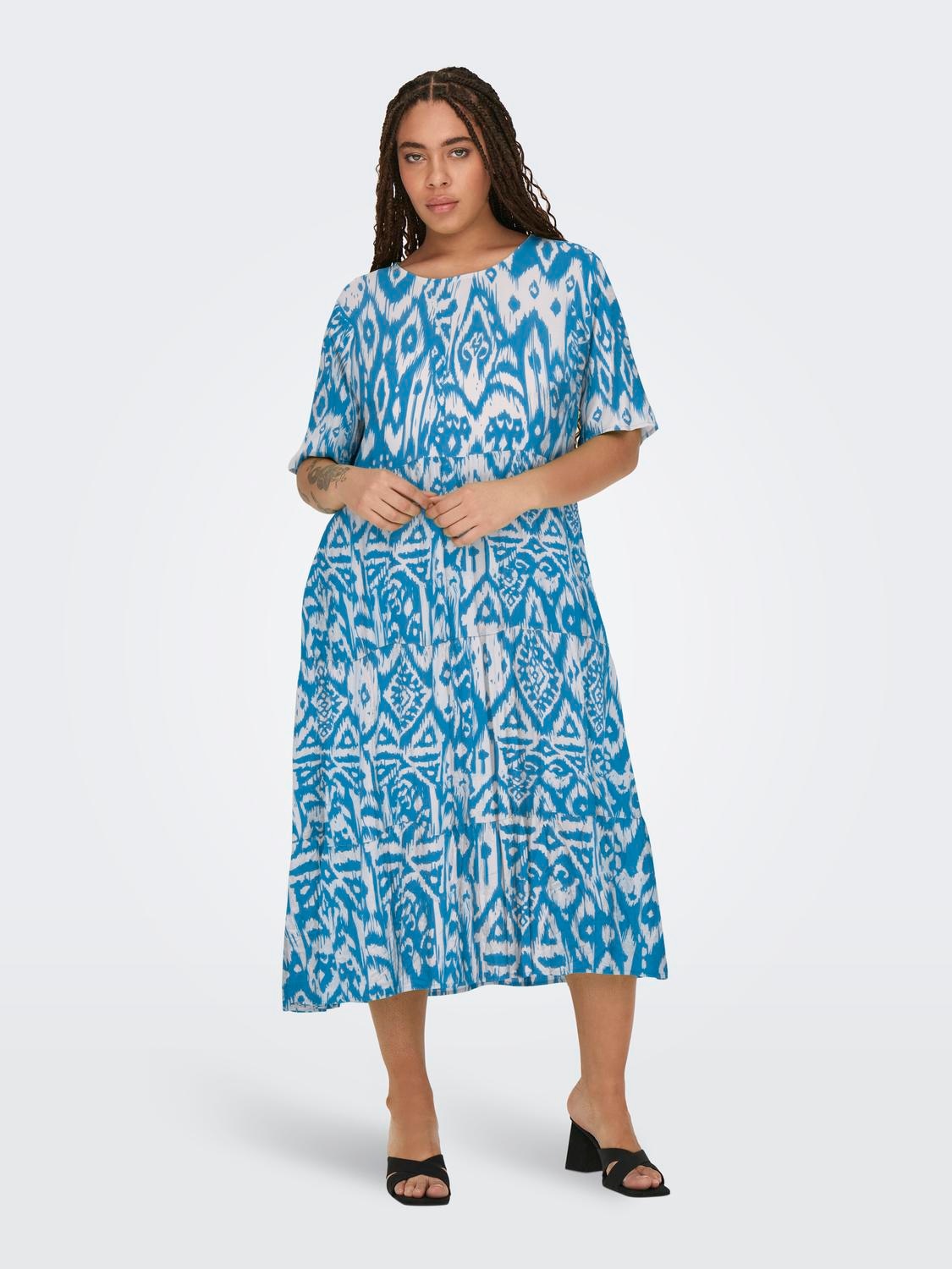 ONLY CARMAKOMA Druckkleid »CARMARRAKESH LIFE SS MIDI DRESS AOP« Sommerkleid