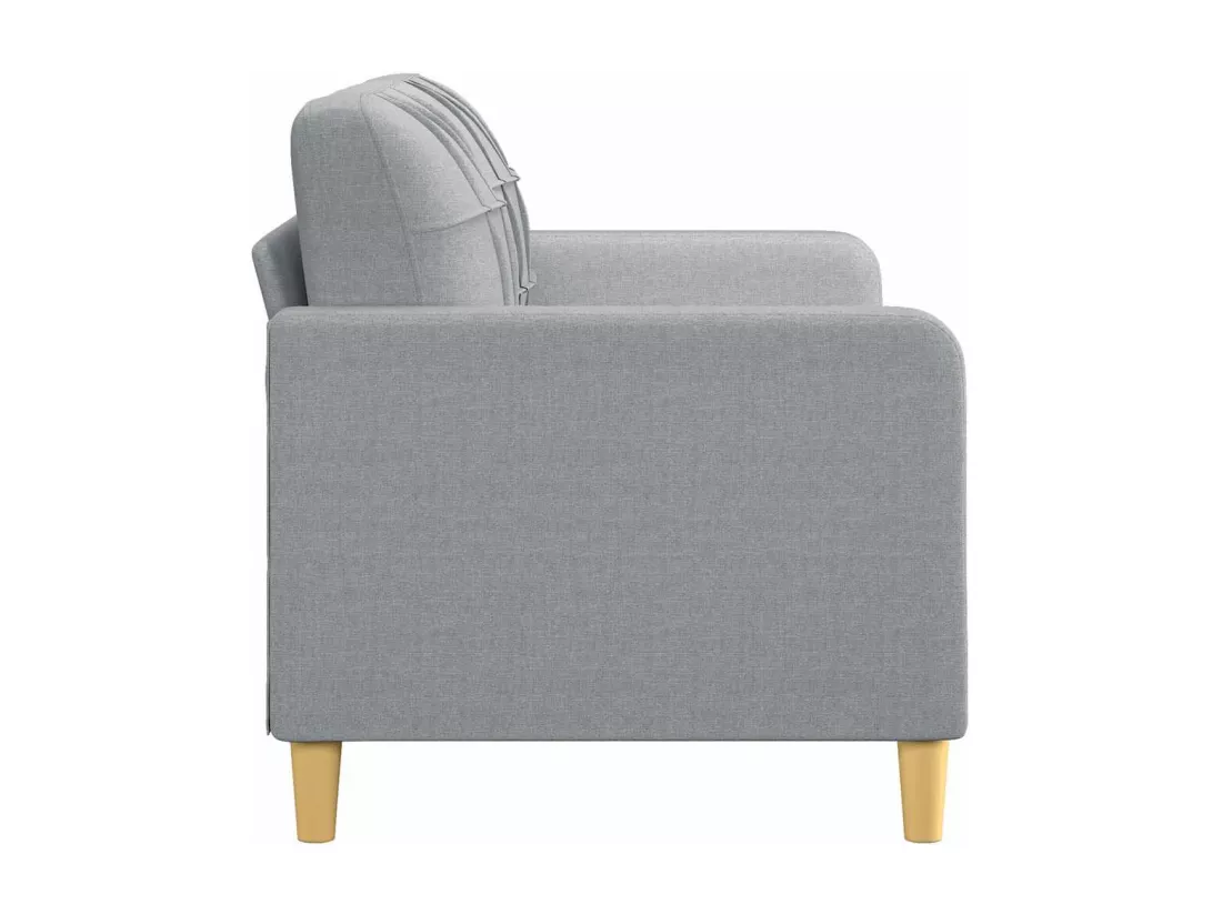 Canapé à 2 places Gris clair 140 cm Tissu