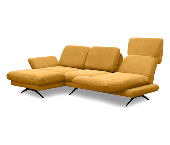 DOMO collection Ecksofa »Saletto« mit Drehsitz, links, Kurkuma