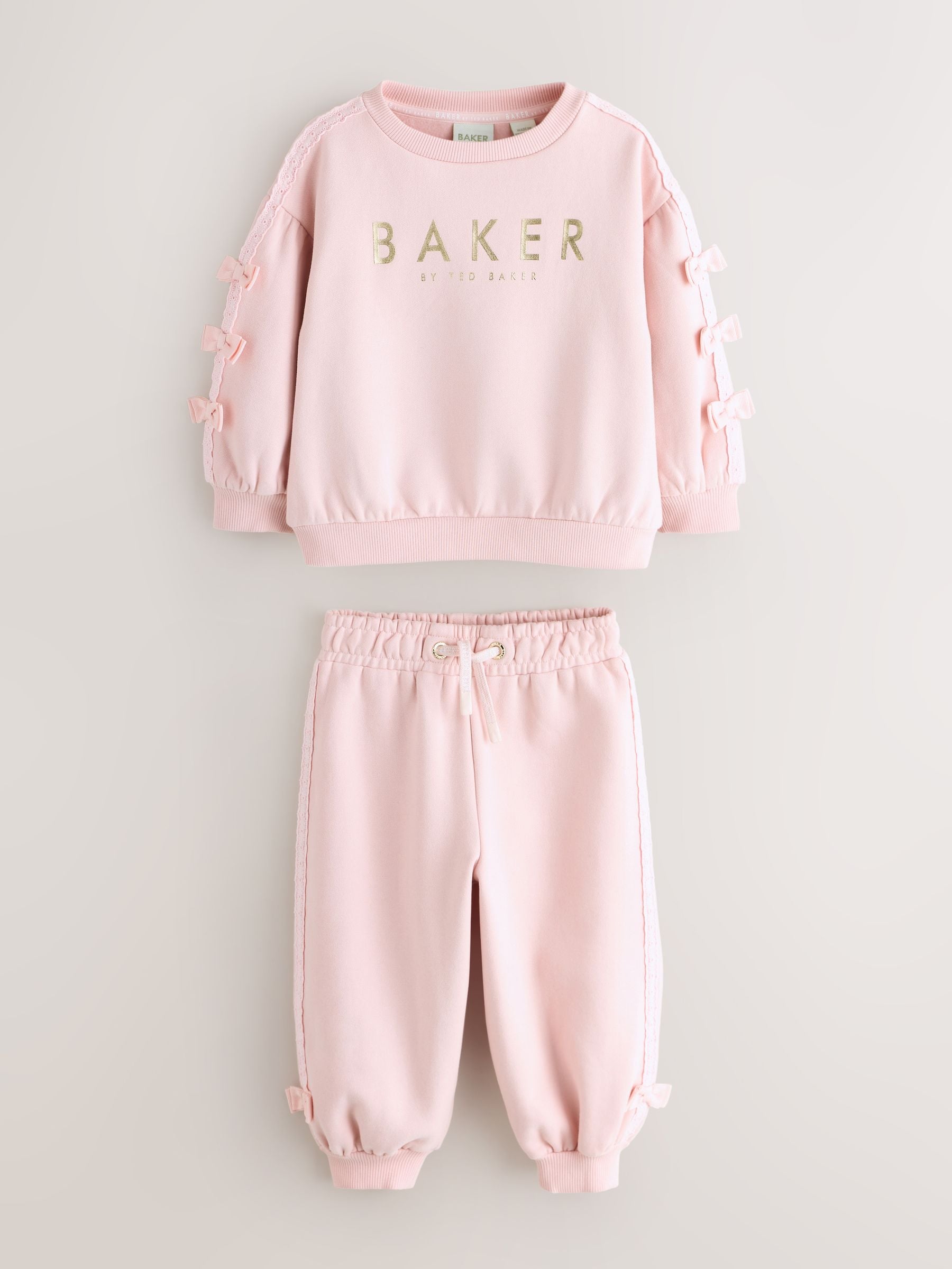 Roze - Baker by Ted Baker Blue 2 Piece Side Bow Detail Sweat & Joggers Set