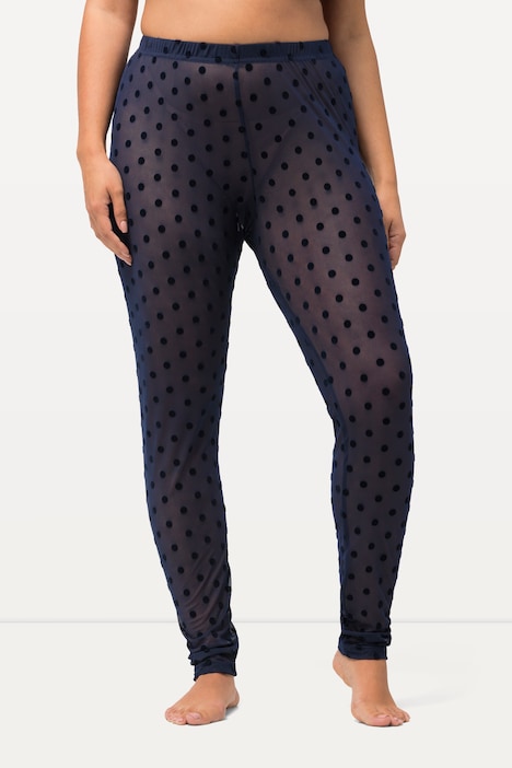 Strumpf-Leggings, Mesh, Flock-Punkte