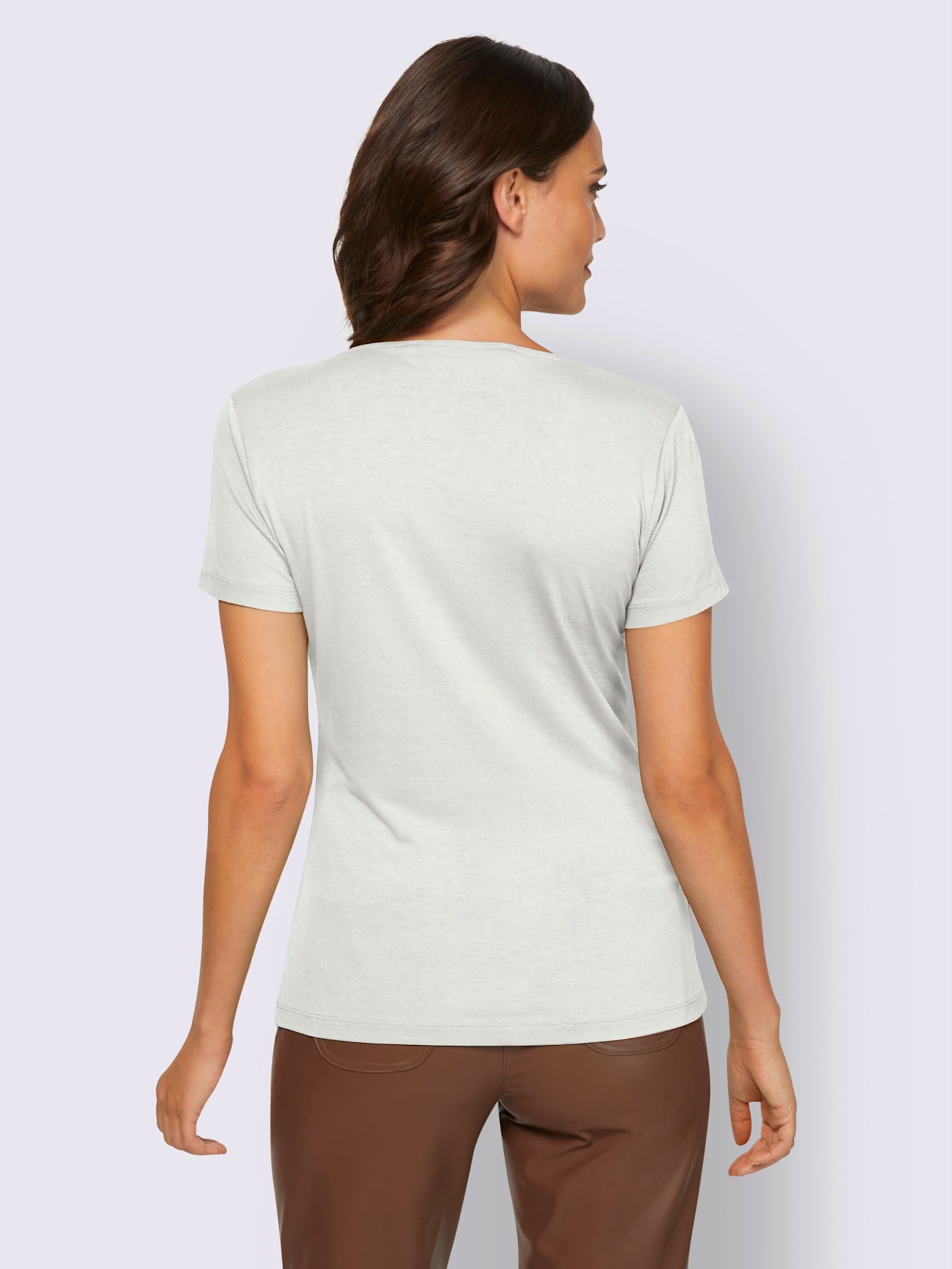 T-shirt à encolure ronde convient aux tenues professionnelles et de loisirs
