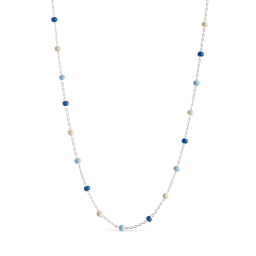 ENAMEL Copenhagen Lola Halskæde, Sølv/Marine, 38 2 2 cm