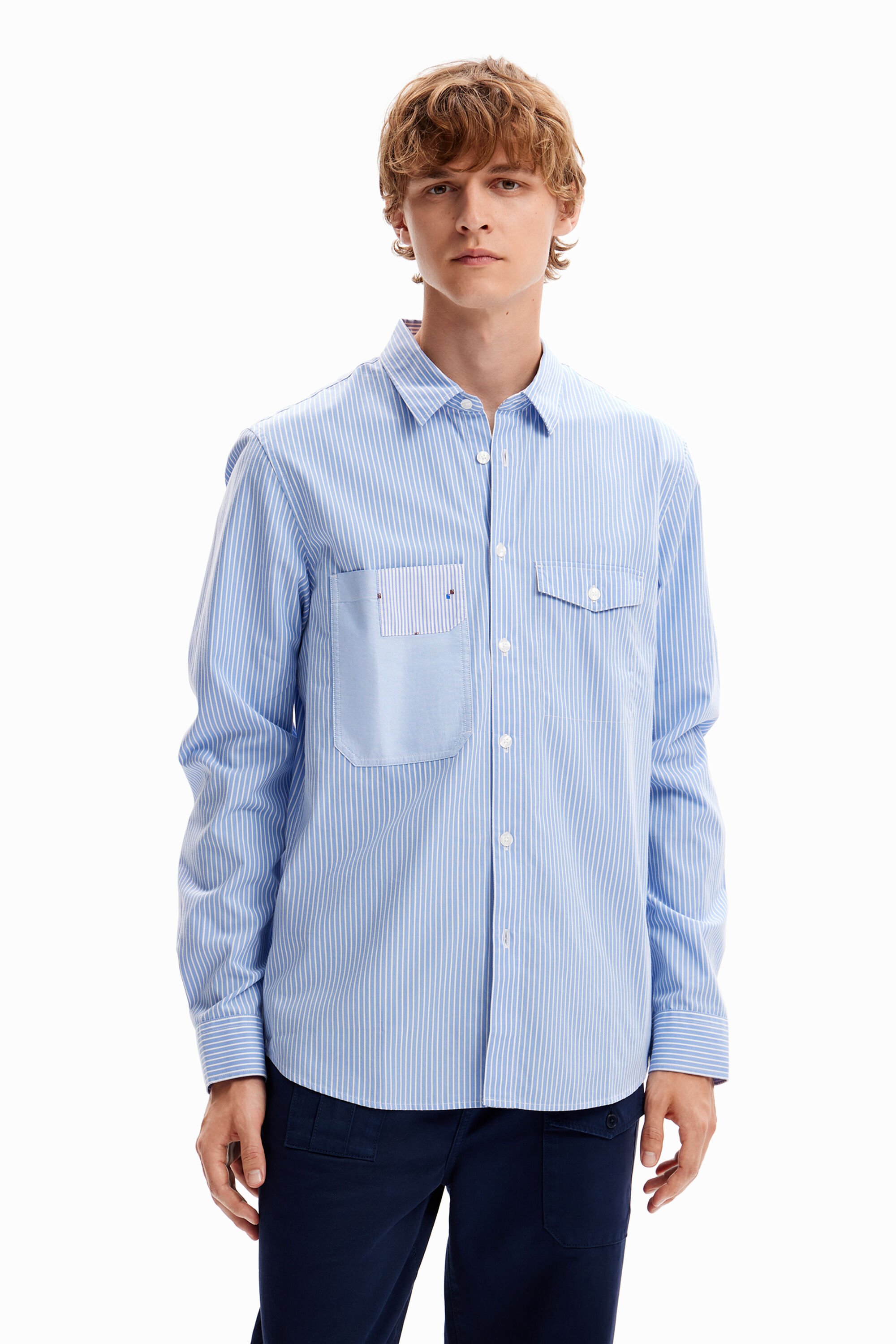 Chemise rayures poches